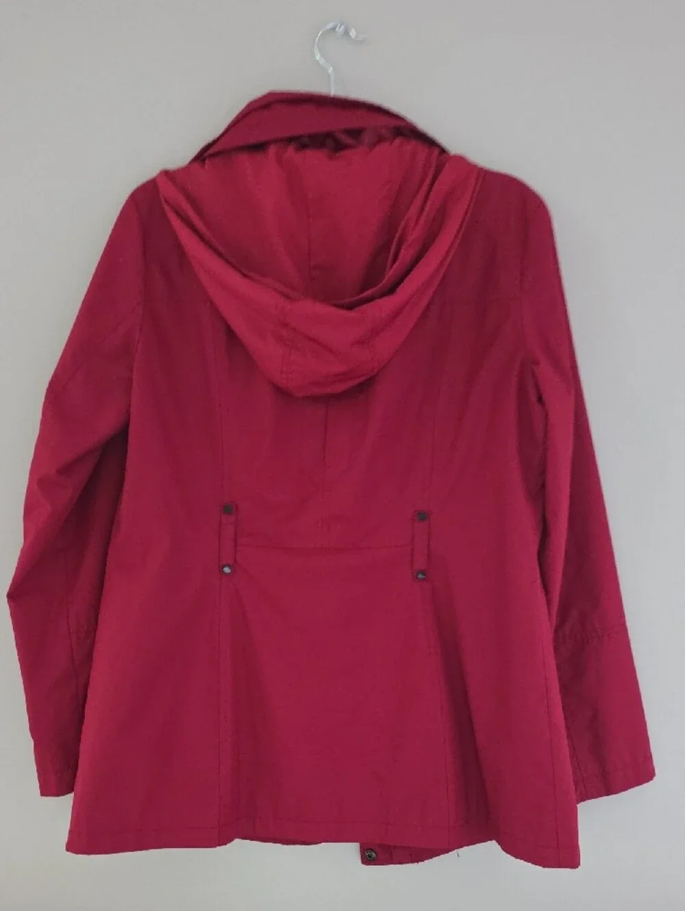 Michael Kors Deep Red Utility Jacket with Hood